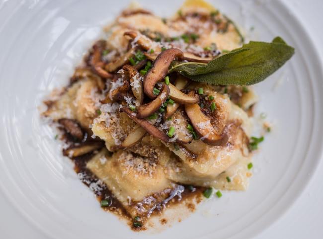 Butternut Squash Ravioli with shitaki mushrooms - Il Palio