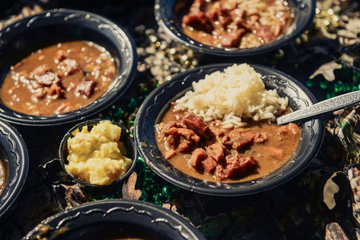 Gumbo Samples at the Mardi Gras Gumbo Cook Off in Lake Charles