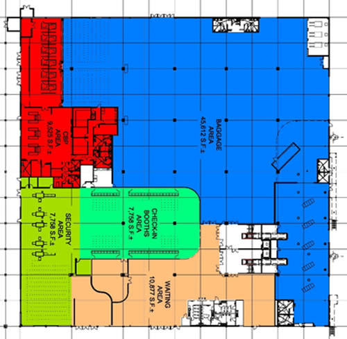Map of Cruise Terminal 19 first floor layout