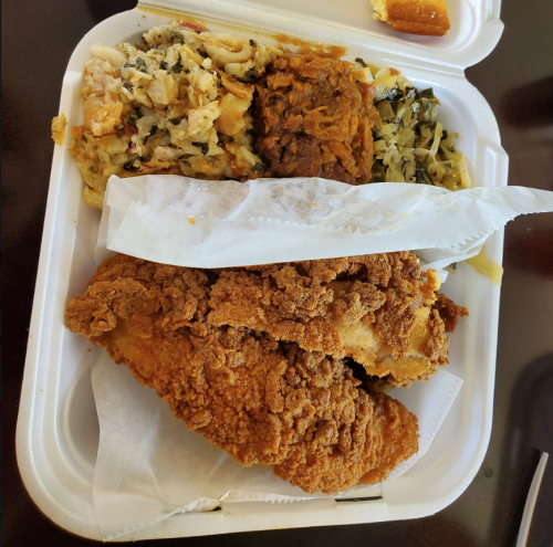 Fried Chicken with all the fixings at Stuffed Enuff in Dayton.