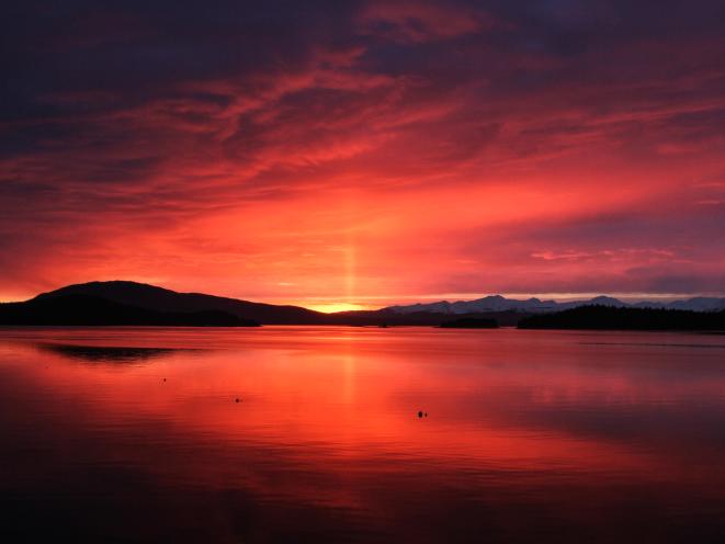 Auke Bay red sunset