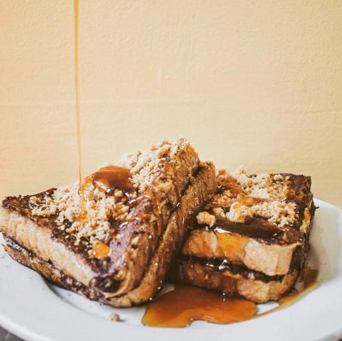 Plated French Toast with Syrup at Butter Cafe in Dayton, OH