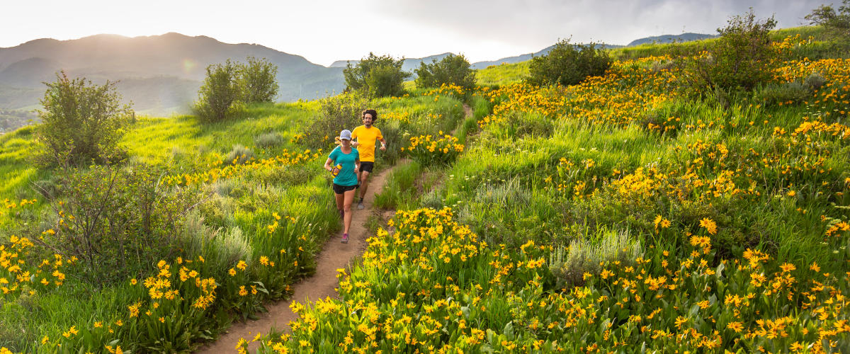Trail Running in Steamboat Springs, Colorado in the early summer
