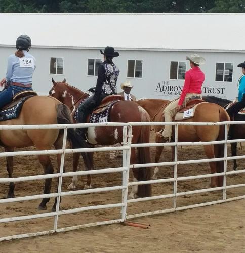 Saratoga Co. Fair - 3 riders ready to compete on horses