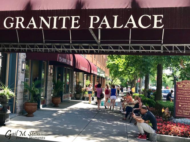 Flower beds by the Granite Palace awning