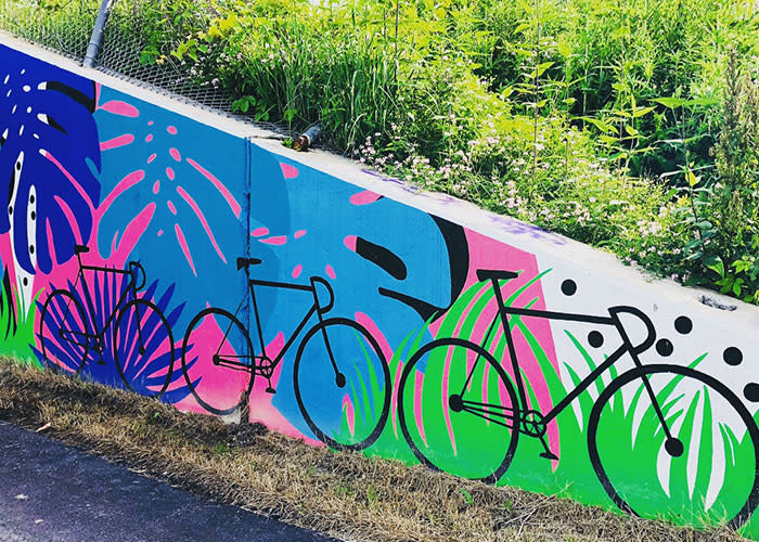 Erie Lackawanna Trail colorful bike mural