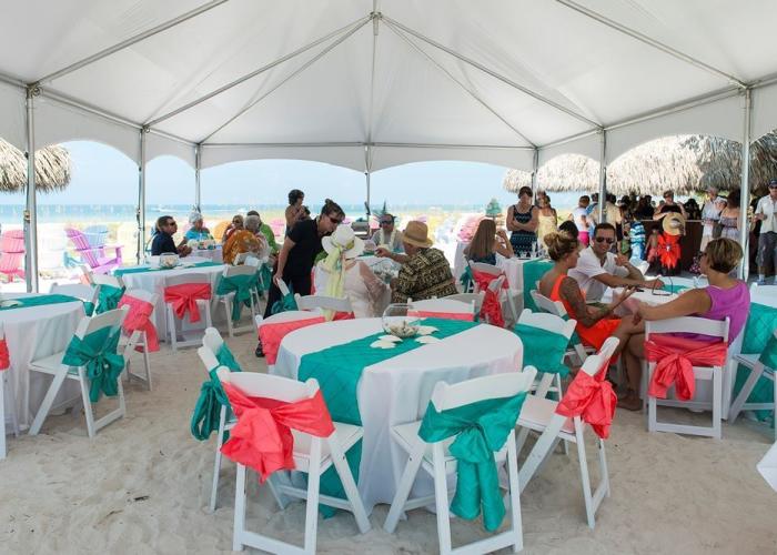 Tent Reception on Anna Maria Island - Private Beach House by Gulf Beach Weddings