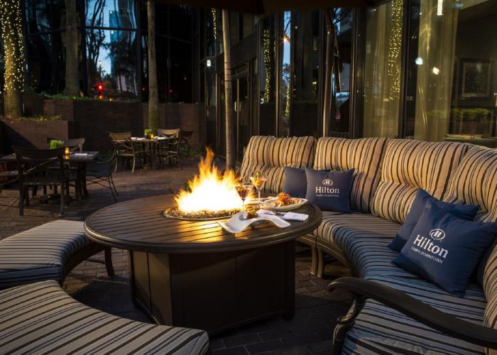 Outdoor Fire Pit Hilton Hotels in Downtown Tampa