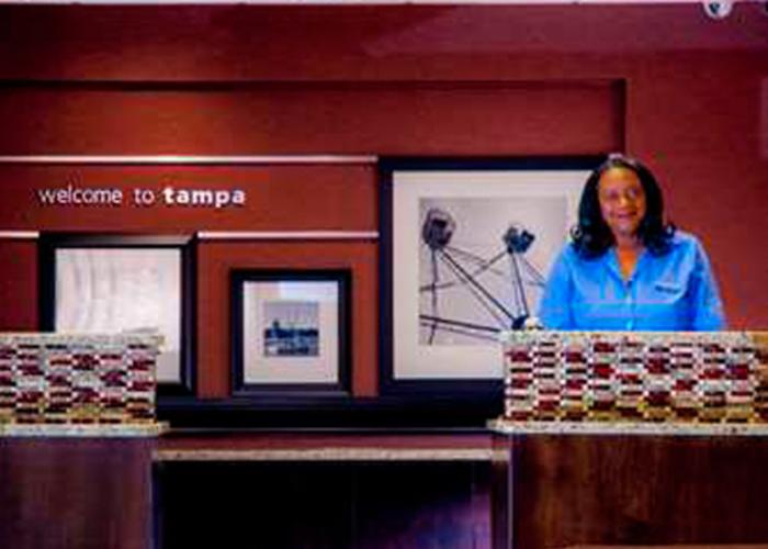 Front desk Hampton Inn & Suites Tampa North.