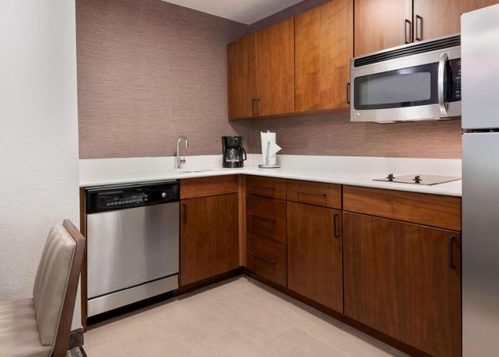 one bedroom and studio kitchen area