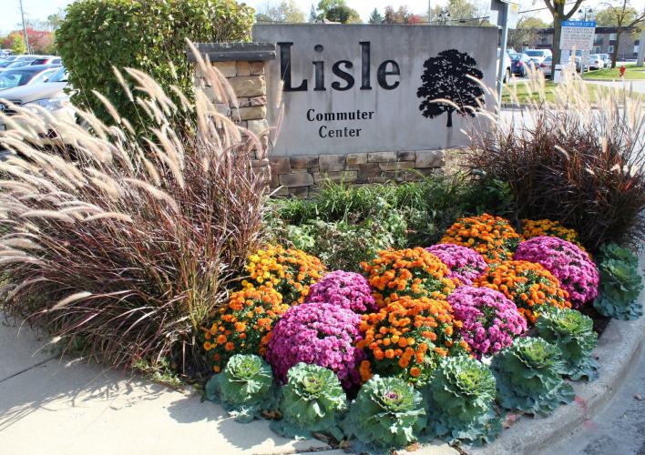 Lisle Sign and Flowers