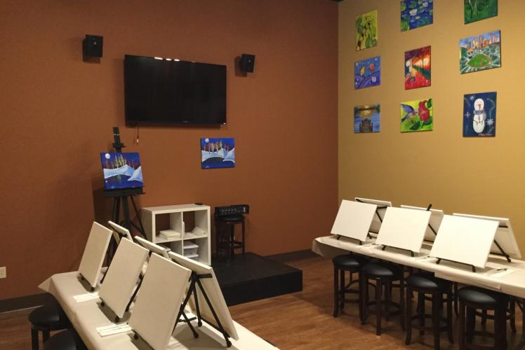 Private Room, can be reserved for 10 - 30 people, choose your own masterpiece to paint!