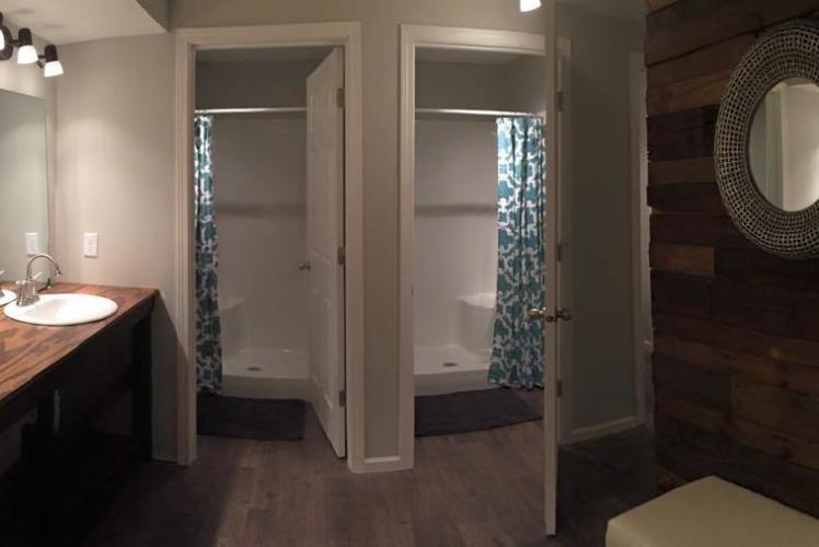 Curvue Hideaway & Trees Retreat Center bathroom in Eau Claire, Wisconsin