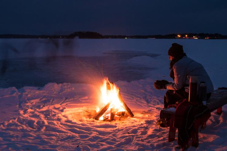 Winter Campfire at the Hideaway Resort - Chippewa Falls, WI