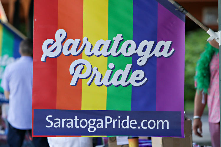Close up of Saratoga Pride flag