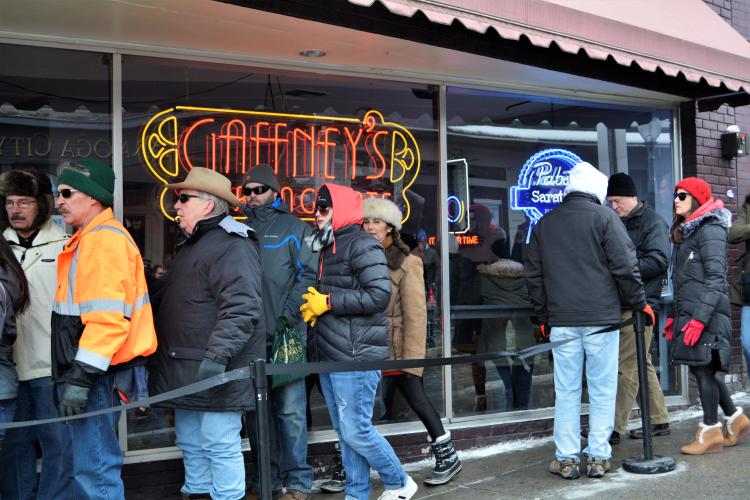 Line in front of Gaffneys