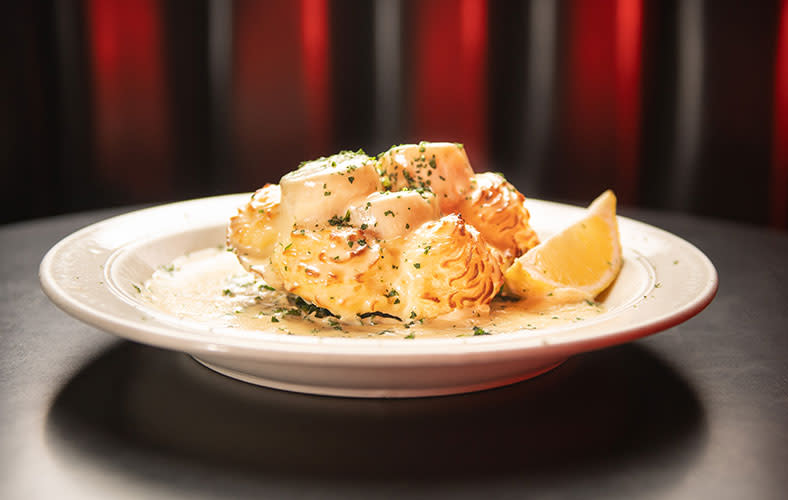 Close up shot of Coquille Saint Jacques at Tornado Room