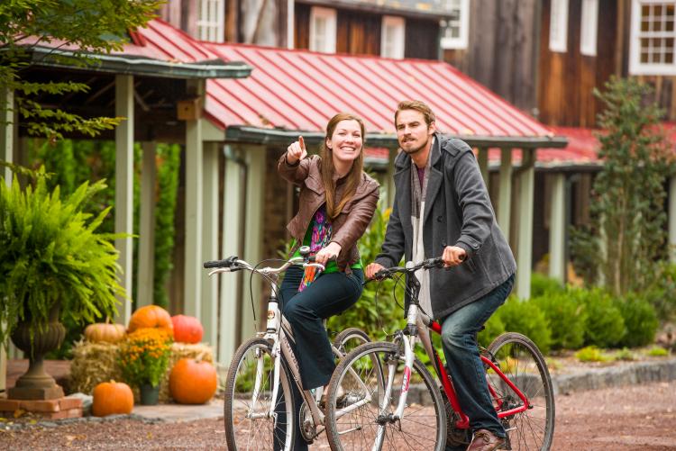 Guests at the 1740 House in Lumberville can enjoy a bike ride through the quaint town or along the Delaware River.