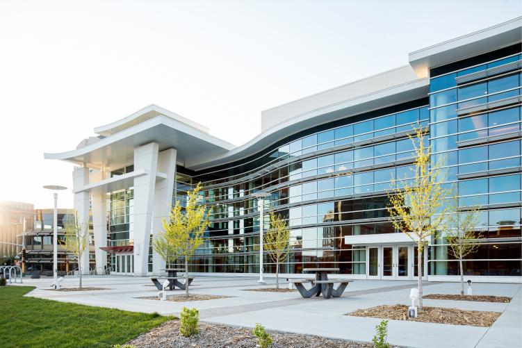 Mayo Civic Center Exterior with Wave Wall