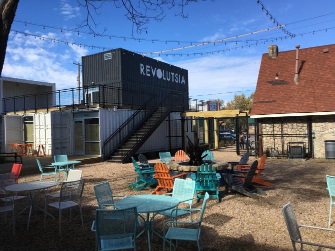 Stop by the newest concept mall in Wichita - Revolustia built out of shipping containers!