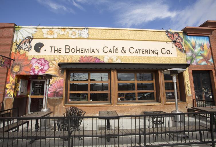 Bohemian Cafe Building Art