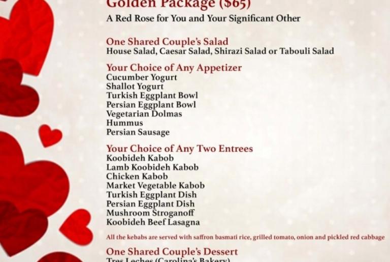 International Grill and Bar 22 Valentine's day Golden Package