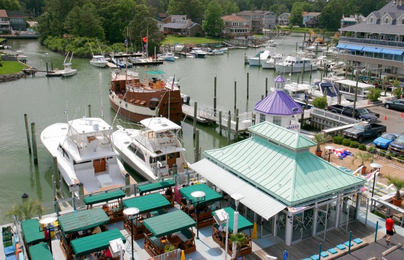 Rudees Inlet with boats docked