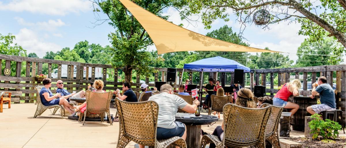 Double Barley Brewing beer garden as place to gather in Smithfield, NC.