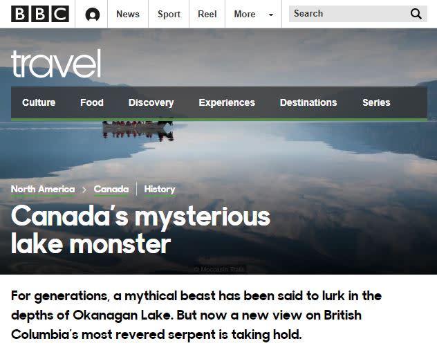 BBC Travel Lisa Kadane Ogopogo