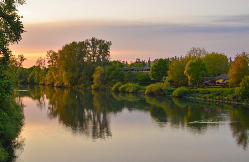 Willamette River at sunset by Melanie Griffin