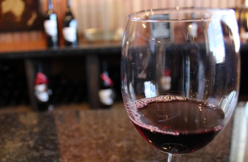 Wine Glass at Russian Ridge Winery