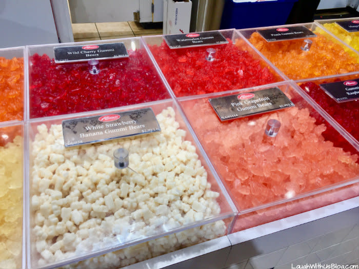 Albanese Candy Store gummi bear flavors and display in Indiana