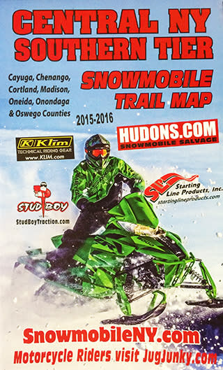 Snowmobile trail map brochure image