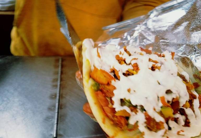 Halal R Us open sandwich