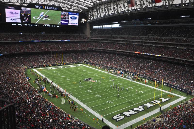 Texans Playing Football in NRG Stadium in downtown Houston