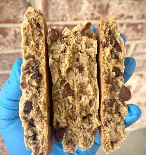 Owner and Cake Boss winner CeCe Lewis shows off the texture of the cookies from her bakery, Bless Me Sweets.