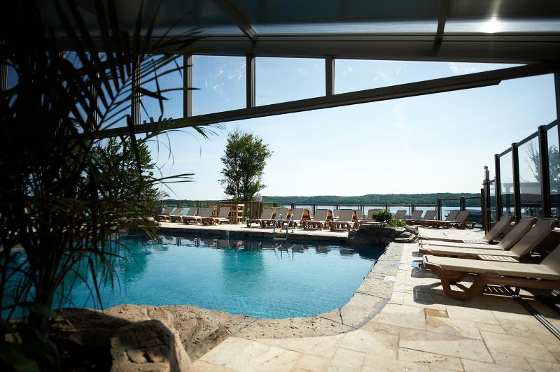 Pool with lounge chairs at Fourwinds