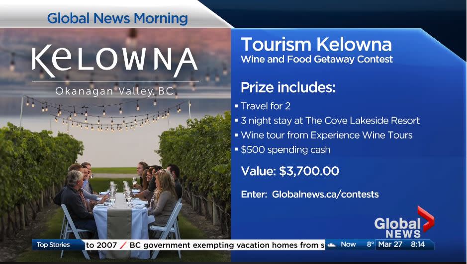 Photo of contest promotion on television