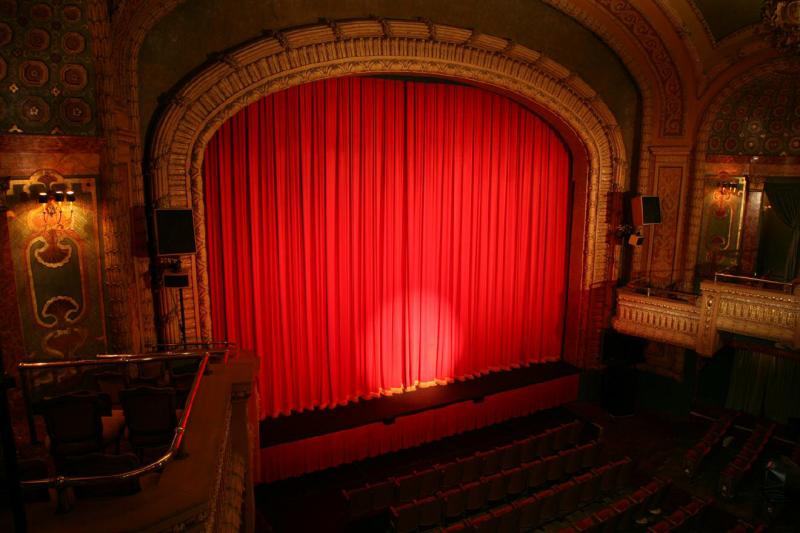 Paramount theater interior curtains and stage in Austin Texas