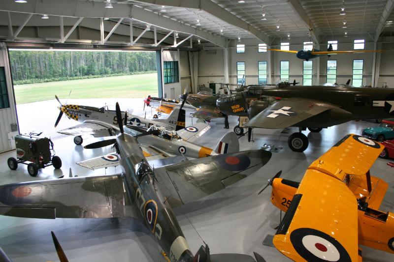 Interior of Virginia's Military Aviation Museum Navy Hangar In Virginia Beach