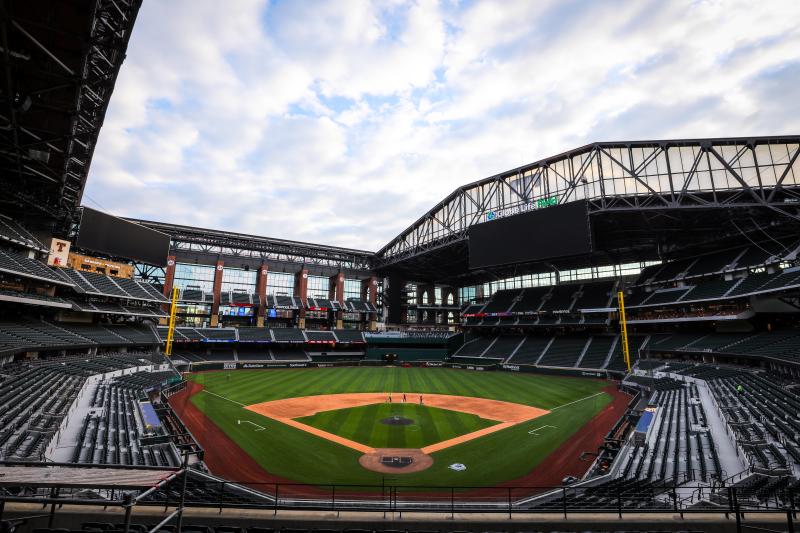 Opened Roof Globe Life Field in Arlington, Texas