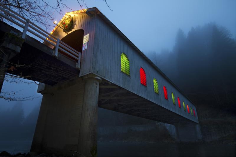 Goodpasture Covered Bridge at Christmas by David Putzier Goodpasture Covered Bridge at Christmas by David Putzier