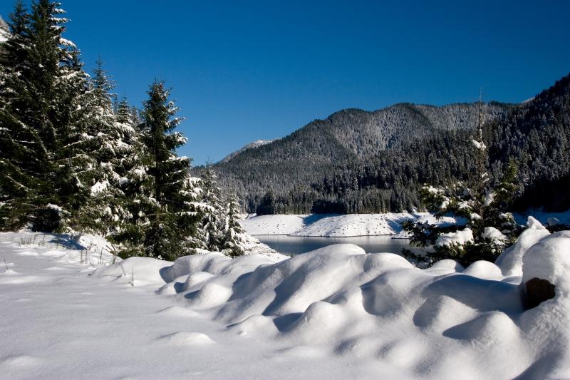 Snow at Cougar Reservoir by Michael Van Dewalker Snow at Cougar Reservoir by Michael Van Dewalker