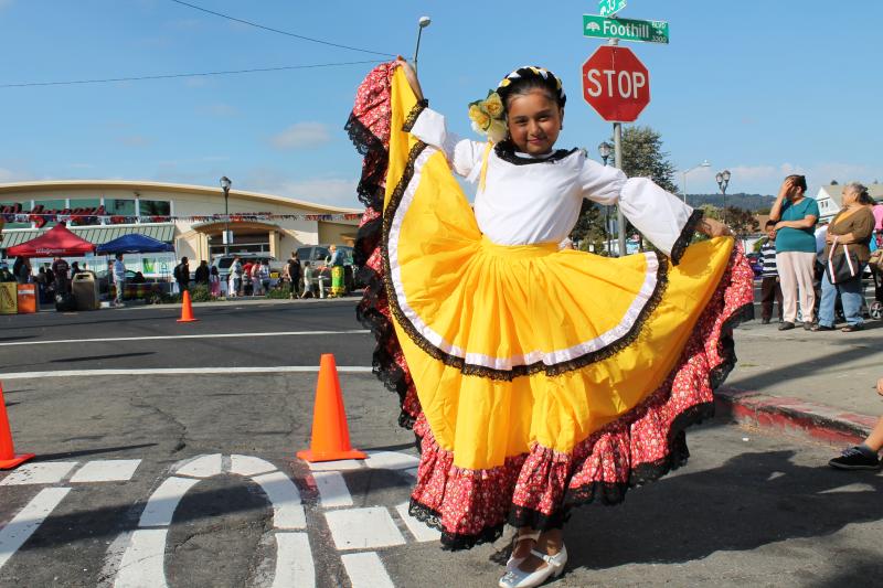 Girl in Traditional Mexican Attire at Fruitvale Night Out