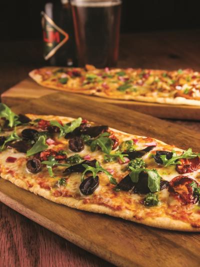 Gourmet flatbread pizzas & beer at Hudson 29