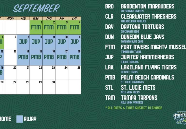 Daytona Tortugas 2022 Schedule