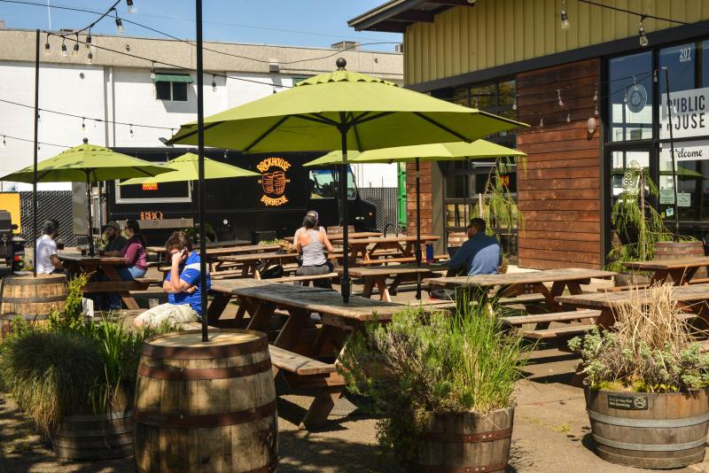 Oakshire Brewing patio by Melanie Griffin Oakshire Brewing patio by Melanie Griffin