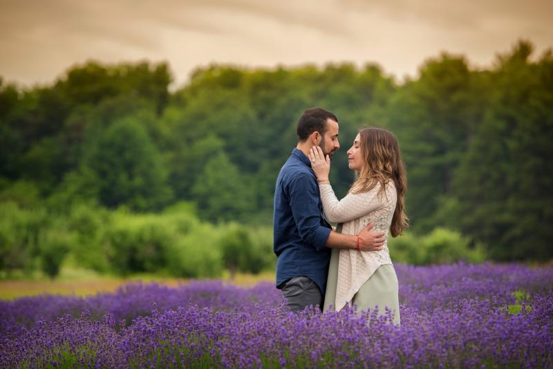 Proposal Couple in Lavender at Brys