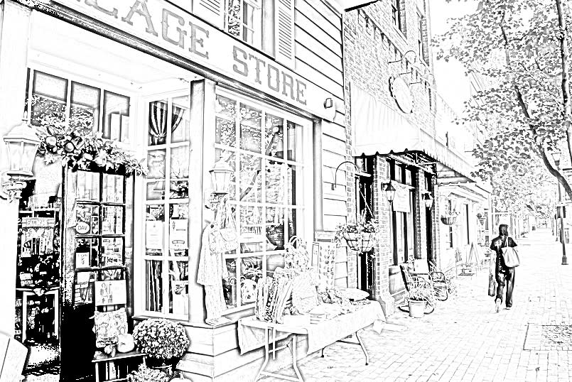 Davidson Village Store Coloring Page