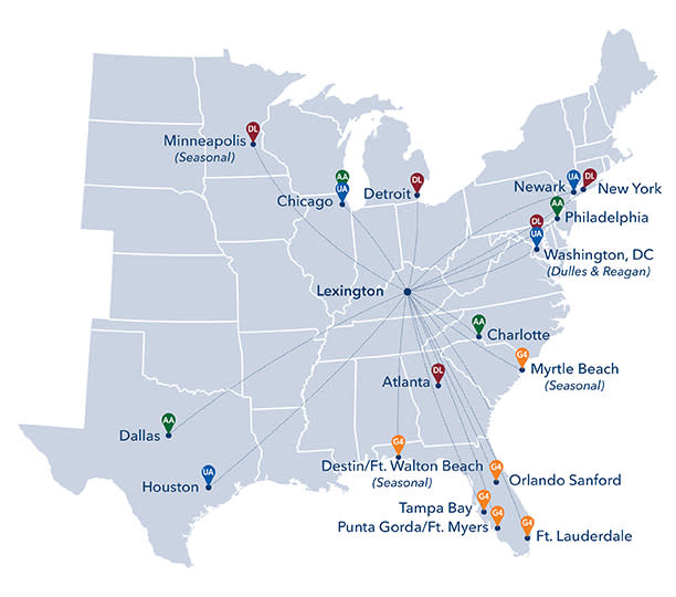 Travel To Lexington Ky Direct Flights To Lex